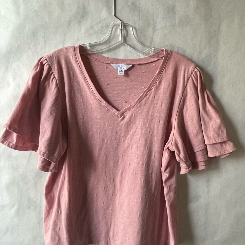Pink Flutter Sleeve Shirt